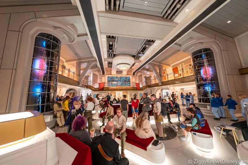 group of guests in atrium on Star Wars: Galactic Starcruiser