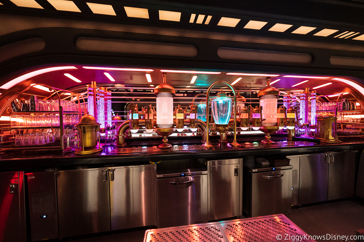 Behind the bar of Sublight Lounge