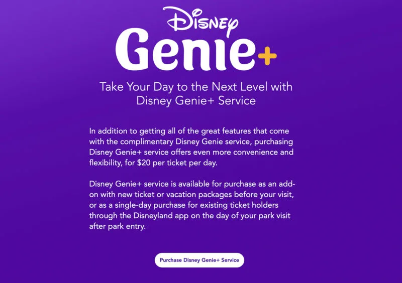 Disneyland Genie+ Service