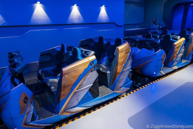Ride Vehicles in Guardians of the Galaxy: Cosmic Rewind
