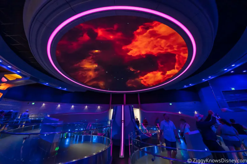 video screen on the ceiling of Galaxarium