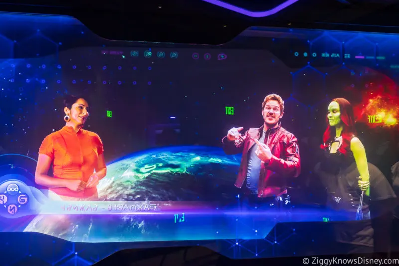 Star-Lord talking about EPCOT history in Cosmic Rewind