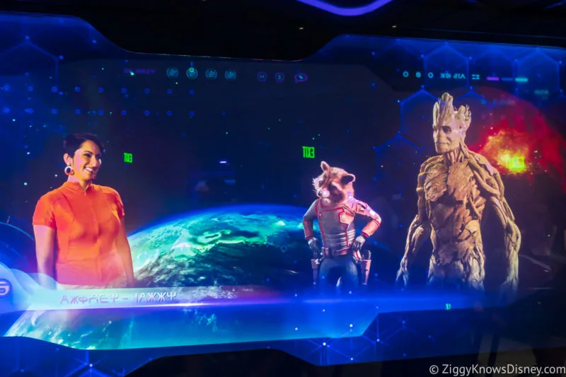 Rocket and Groot in Guardians of the Galaxy: Cosmic Rewind queue