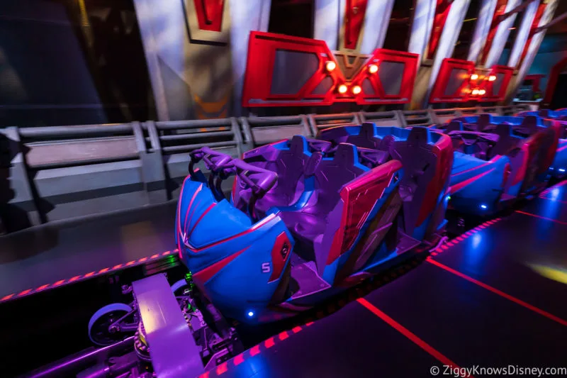 Guardians of the Galaxy: Cosmic Rewind ride vehicle train