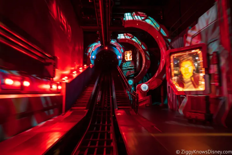 Going up the ramp on Guardians of the Galaxy: Cosmic Rewind