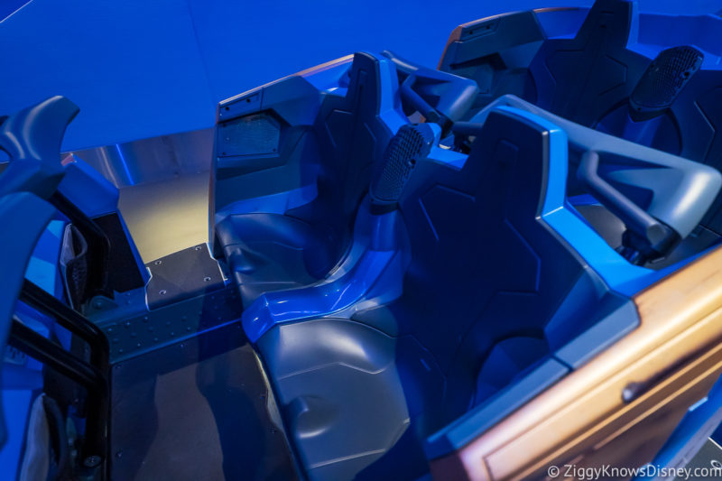 Inside the ride vehicle for Cosmic Rewind