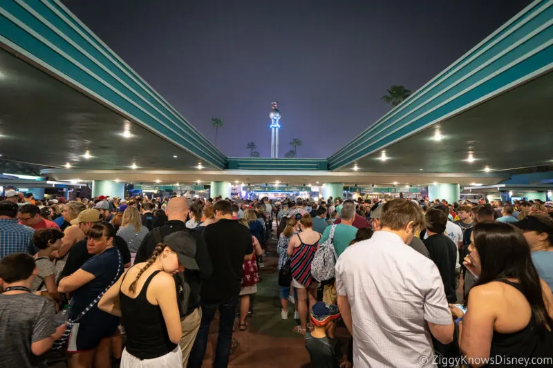 Hollywood Studios park entrance filled with guests