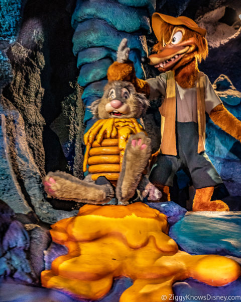 Brer Rabbit and Brer Fox in Splash Mountain Magic Kingdom Genie+