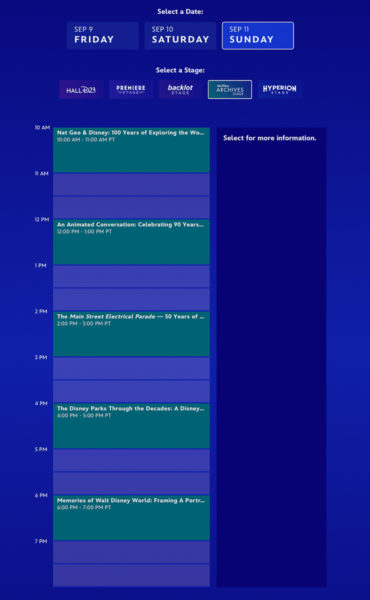 D23 Expo 2022 Schedule Sunday