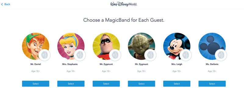 Choose MagicBand+ for each guest