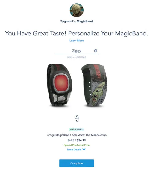 MagicBand+ personalize with name