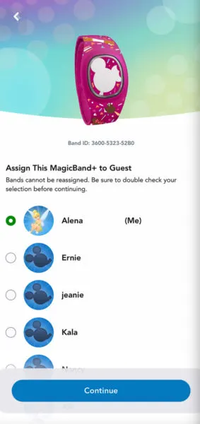 Assign MagicBand+ to Guest