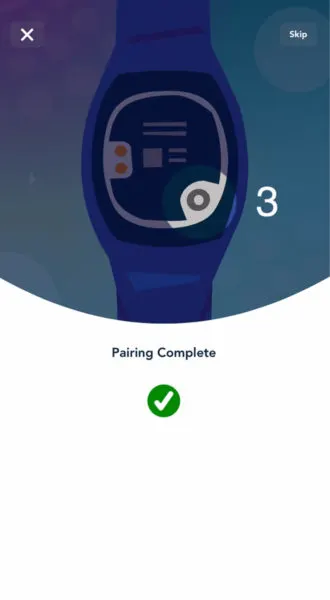 MagicBand+ Pairing Complete