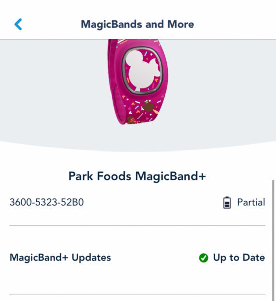 Battery Level for MagicBand+