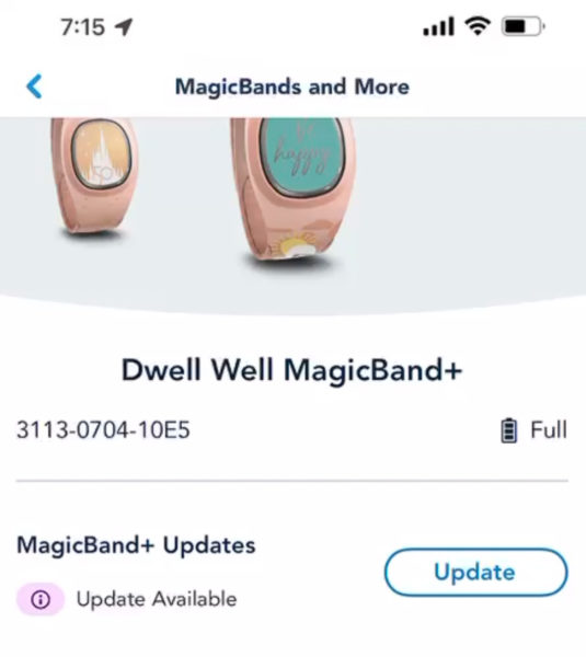 MagicBand+ Battery Level