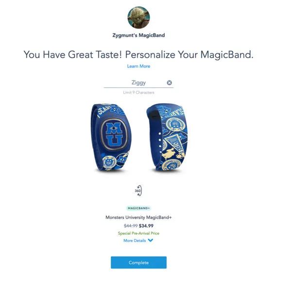 Personalize MagicBand+