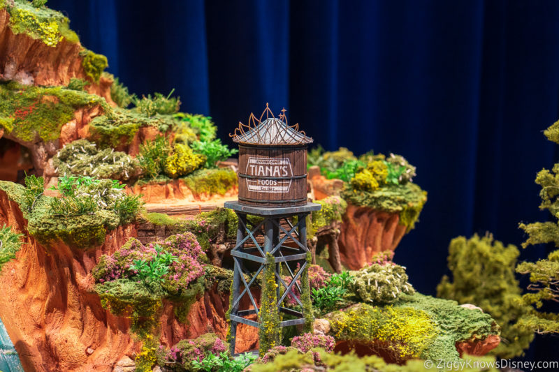 Tiana's Bayou Adventure model Tiana's Foods water tower D23 Expo