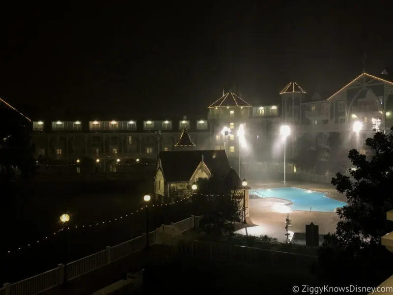 hurricane weather outside Disney's Beach Club