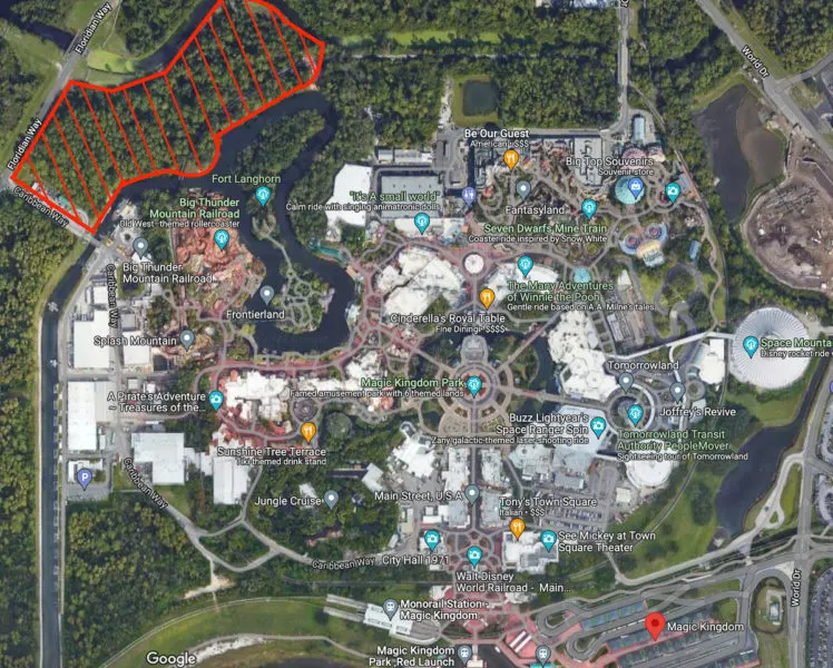 Frontierland expansion Magic Kingdom on the map