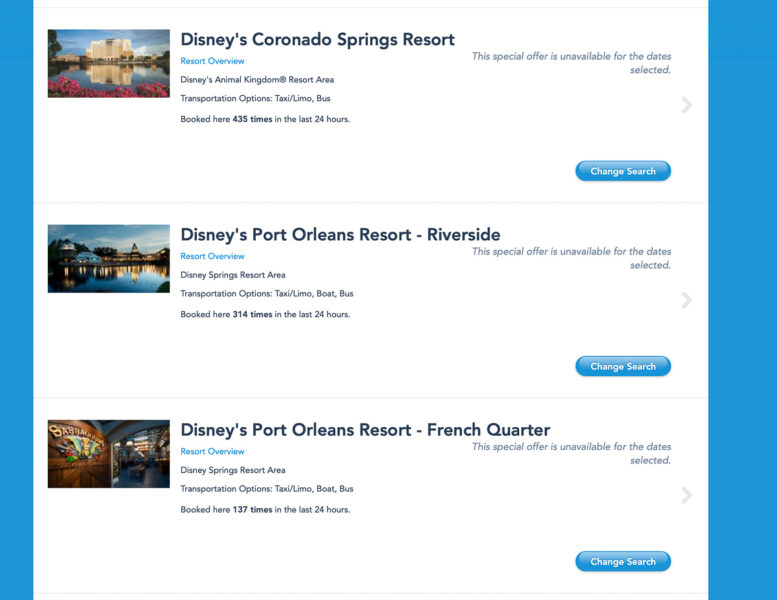 No Disney World hotel availability
