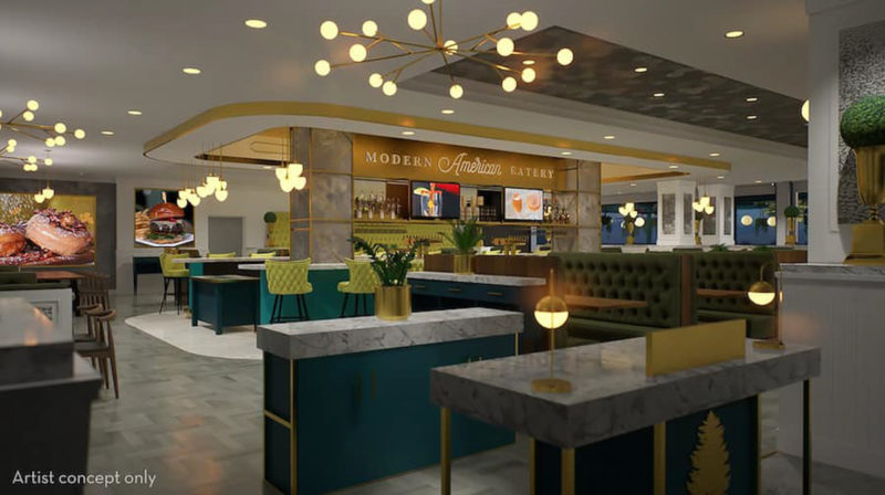 Pixar Place Hotel Modern American Eatery concept art Disneyland