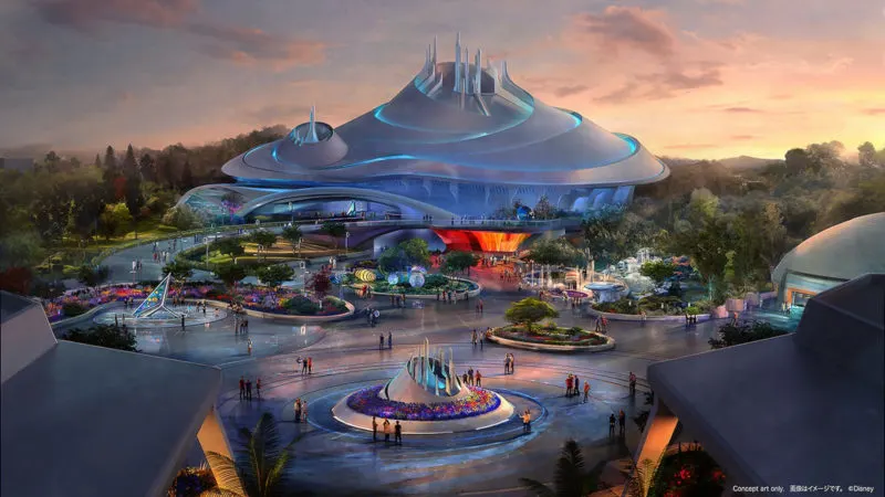 Space Mountain and Tomorrowland concept art Tokyo Disneyland