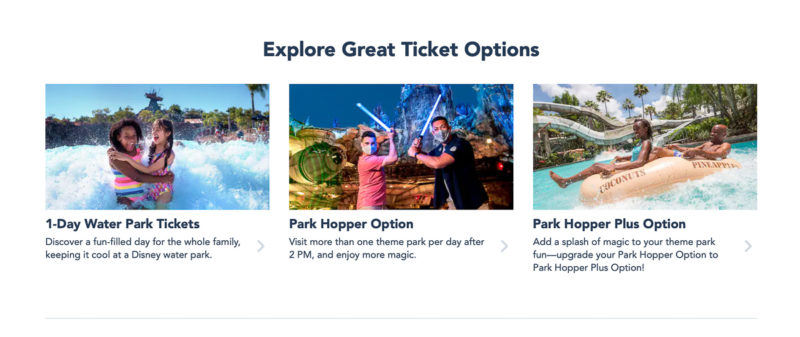 Disney World ticket types