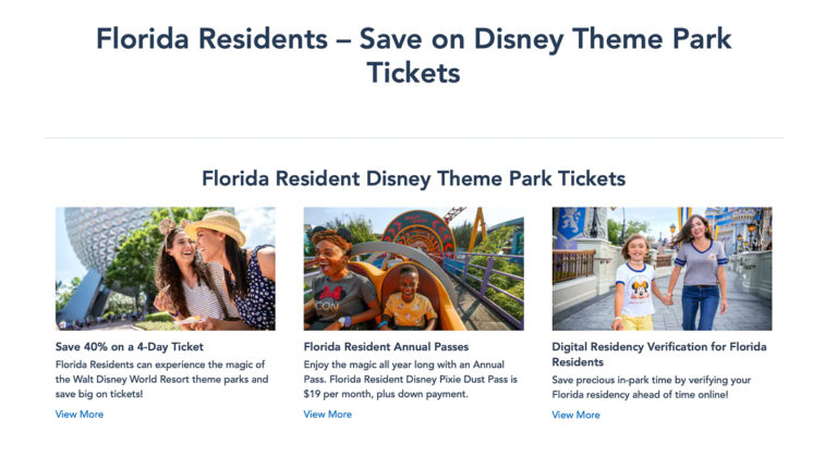 Disney Florida Resident Ticket Rules