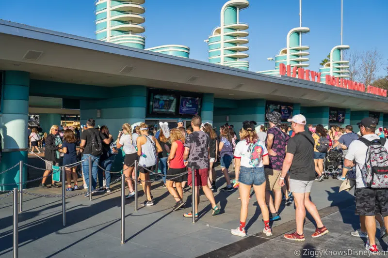 people going through the entrance of Hollywood Studios