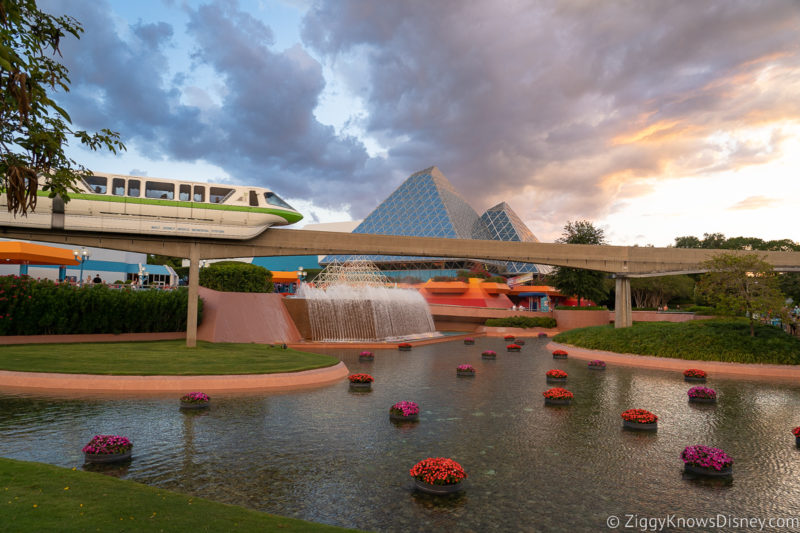 Monorail passing over water Journey Into Imagination