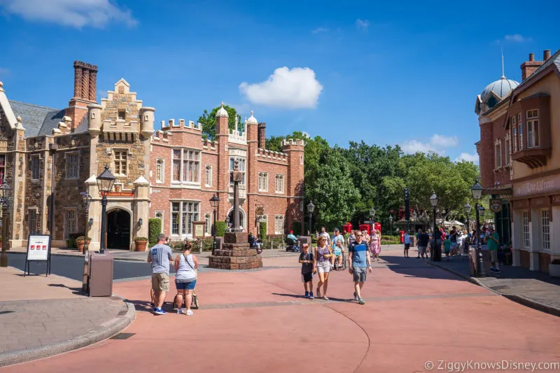 walking around UK Pavilion in EPCOT