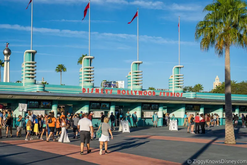 guests at Hollywood Studios entrance Disney World