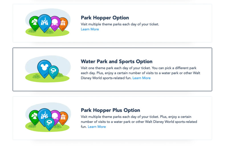 Disney World Tickets Water Park and Sports Option
