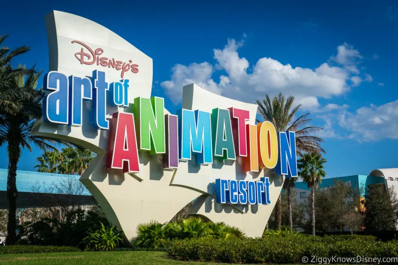 Disney's Art of Animation sign in front of hotel