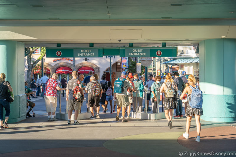 guests scanning tickets at Hollywood Studios entrance