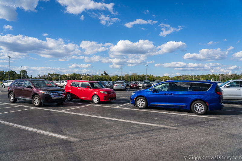 cars in Disney World parking lot