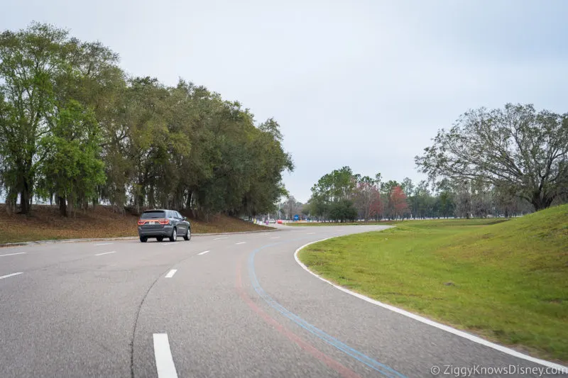 driving on the highway at Disney World