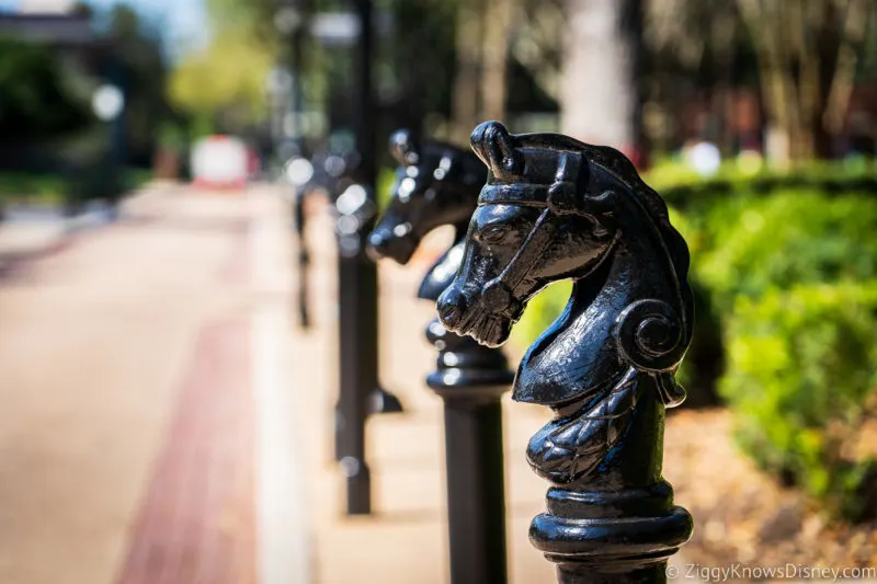 Horse post on street Disney's Port Orleans Resort French Quarter