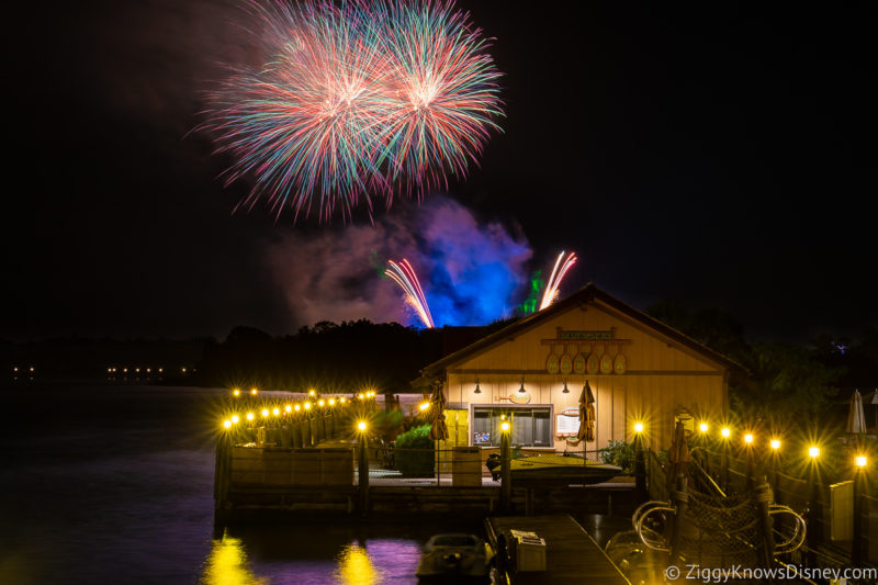 fireworks over Disney's Polynesian Village Resort