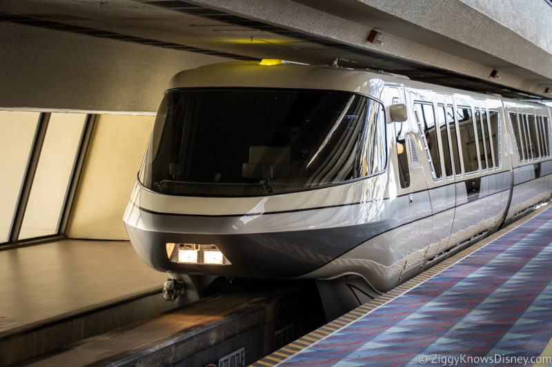 Monorail passing through Disney's Contemporary Resort