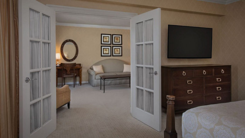 Disney's Boardwalk Inn Suite Bedroom and Living Room