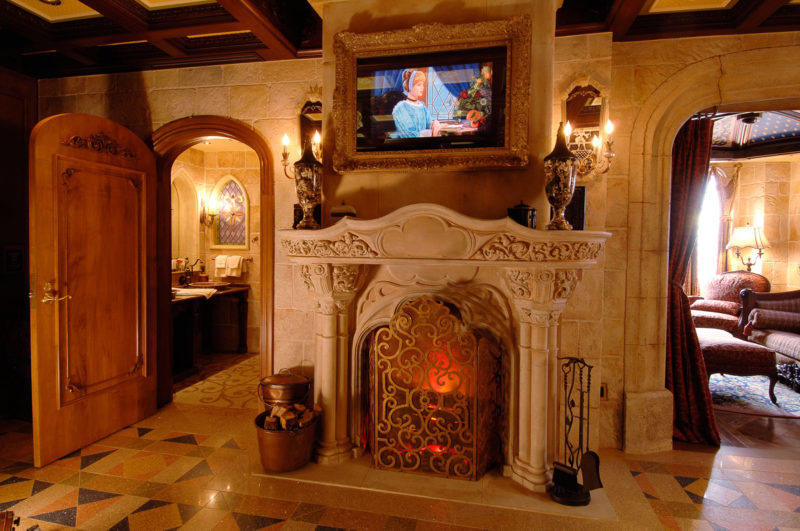 Cinderella Castle Dream Suite fireplace