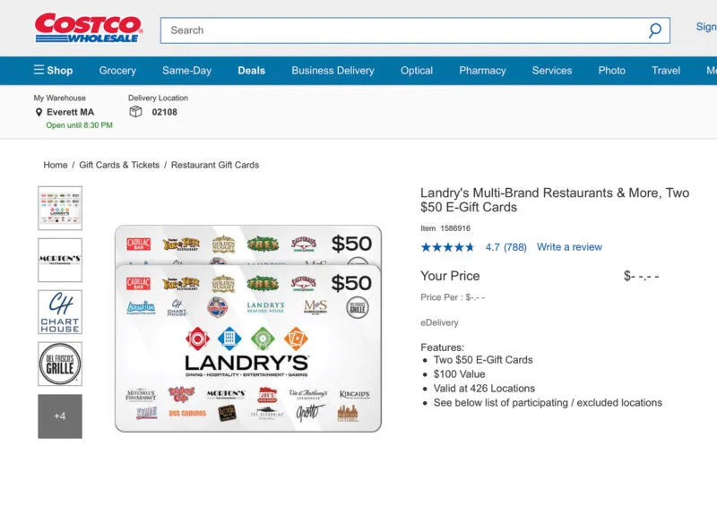 Does Costco sell Discount Disney Gift Cards