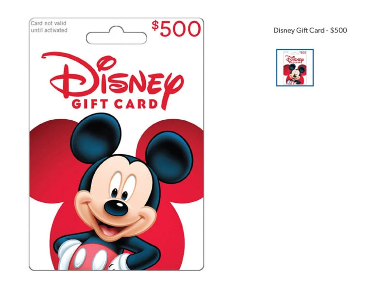 $500 Disney Gift Card