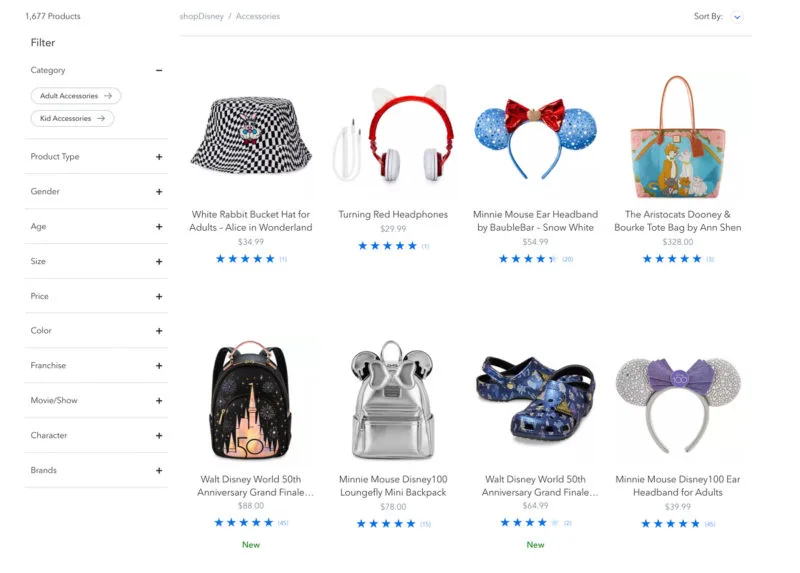 shopDisney.com merchandise