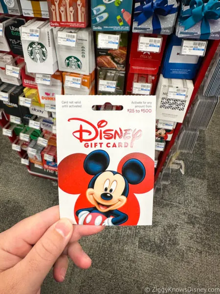 buying Disney Gift Cards at store