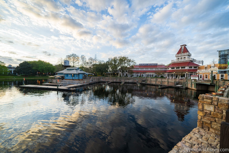 Disney's Port Orleans Riverside at sunset