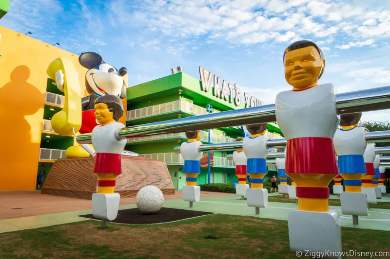 Disney's Pop Century Resort outside fuzeball players