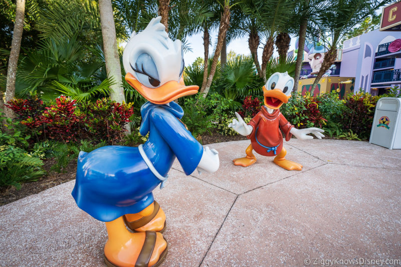 Daisy and Donald Duck statues All-Star Movies Resort Value Resort