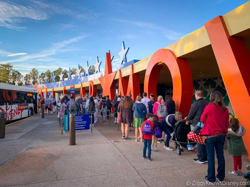 waiting for Disney Bus at All-Star Movies Resort